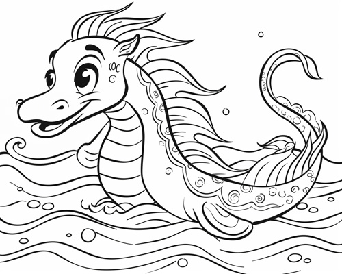 Danish sea serpent coloring page