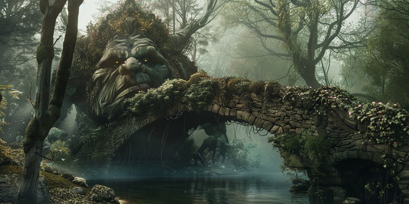 artwork of the troll under the bridge