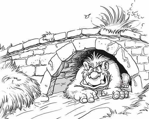 troll under a bridge coloring page