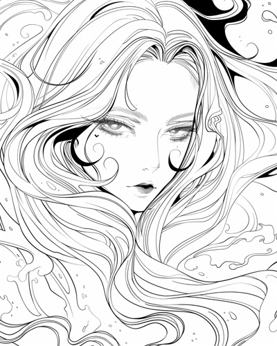 beautiful yurei coloring page