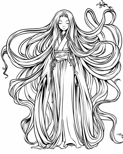 yurei coloring page