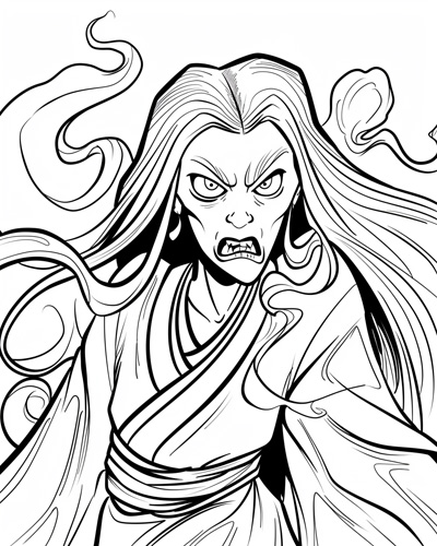 vengeful yurei coloring page