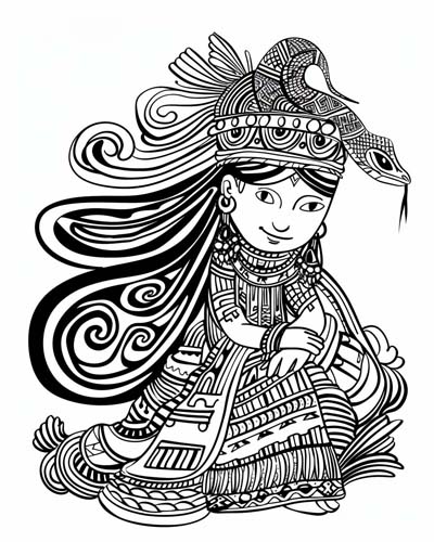 ix chel coloring page