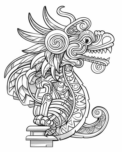 coloring page of Kukulkan