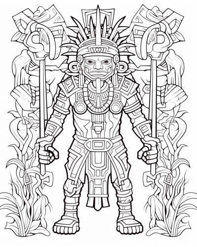 coloring page of Yum Kaax