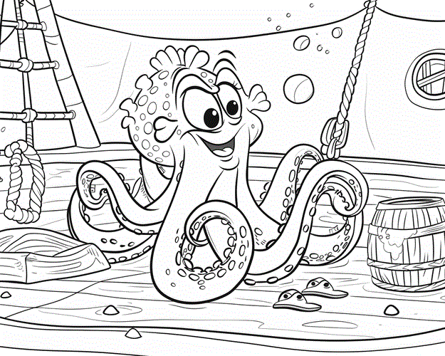Sea monsters - Cute Octopus coloring page