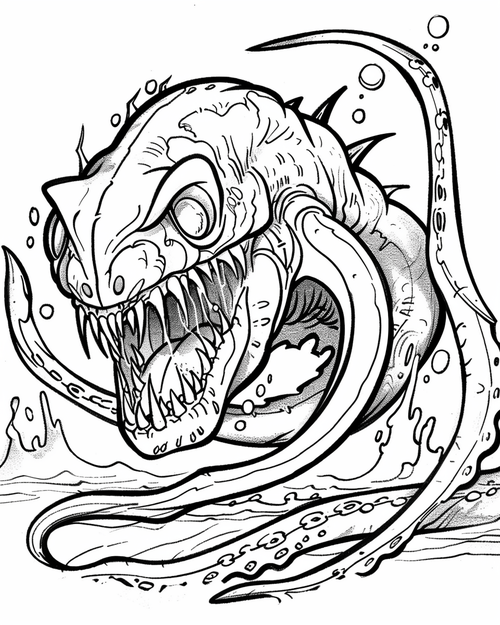 Sea monsters - Charybdis coloring page
