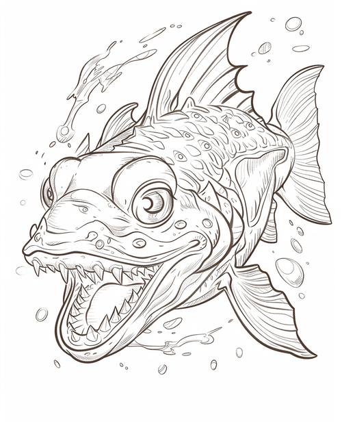 Sea monsters - Chompadon coloring page