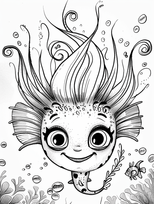 Sea monsters - Kelpyra coloring page
