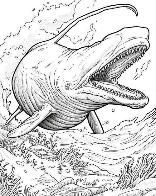 Sea monsters - Leviathan coloring page