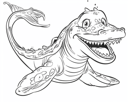 Sea monsters - Liopleurodon coloring page