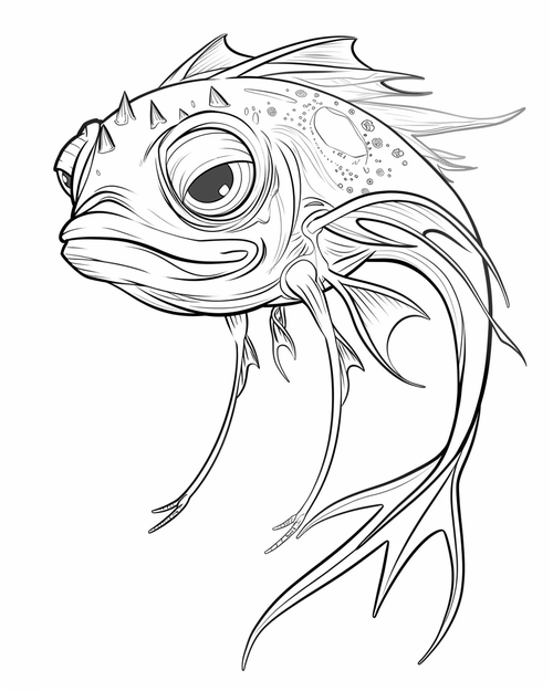 Sea monsters - Neurofin coloring page