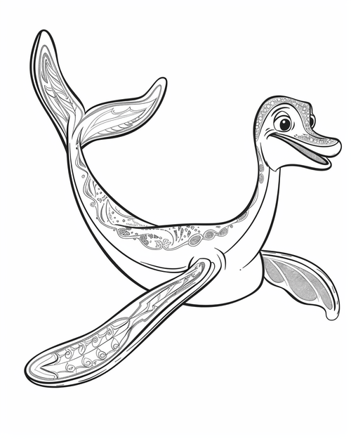 Sea monsters - Plesiosaur coloring page
