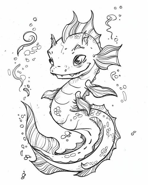Sea monsters - Sea Dragon coloring page