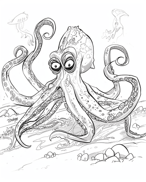 Sea monsters - Shadowink coloring page