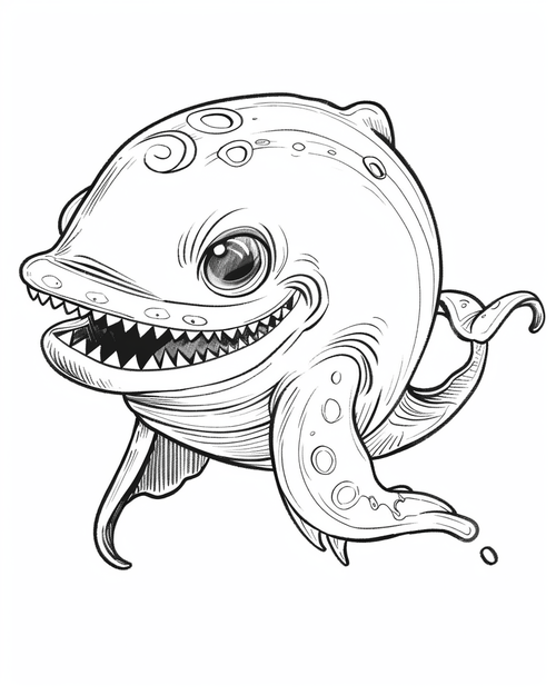 Sea monsters - Umibozu coloring page