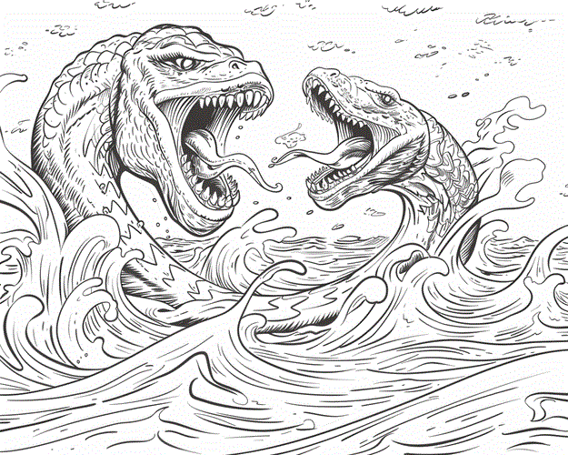 Sea monsters - Hydra coloring page