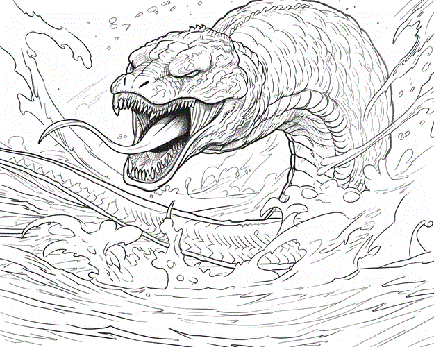 Sea monsters - Manda coloring page