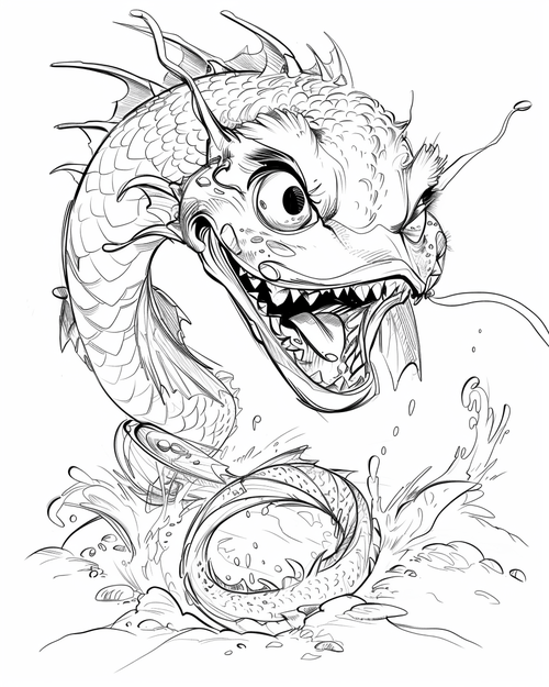 Sea monsters - Sea Serpent coloring page