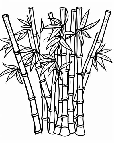 coloring page of bamboo