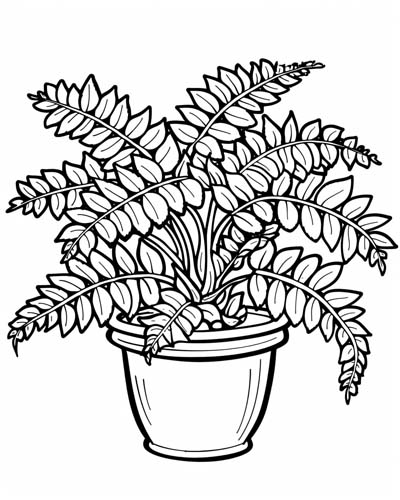 coloring page of a Kimberly Queen Fern