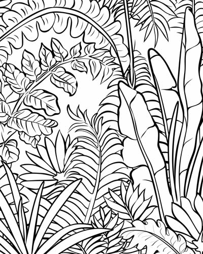coloring page of a fern