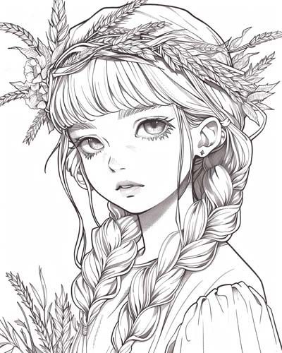 wheat crown coloring page
