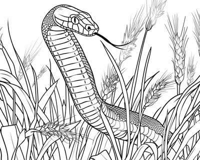coloring page of the Egyptian goddess Renenutet