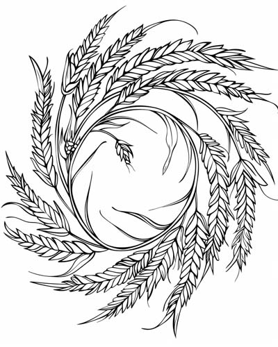 wheat wreath coloring page