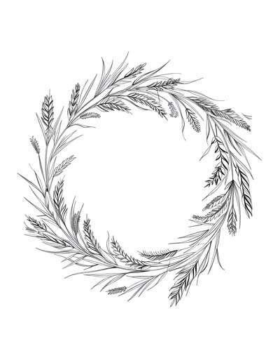wheat wreath coloring page