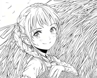 coloring page of working on the farm