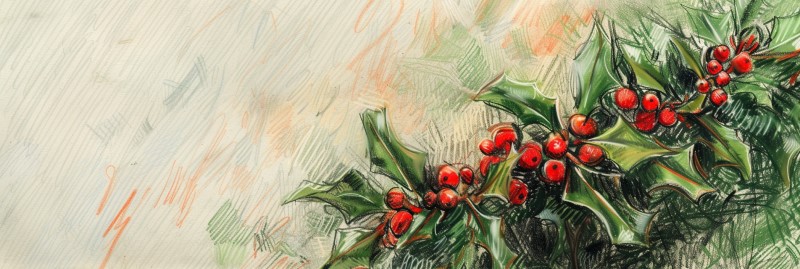 pencil crayon sketch of holly