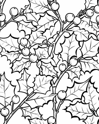 coloring page of holly