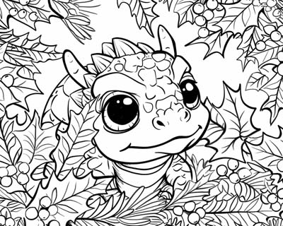 coloring page of holly dragon