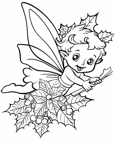 coloring page of holly fairy