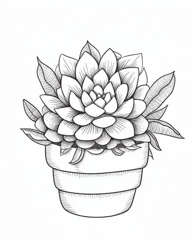 succulent coloring page