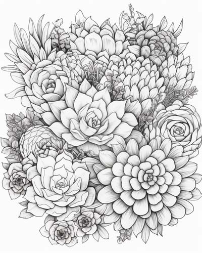succulents coloring page