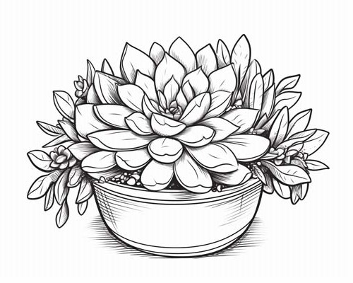 succulent coloring page