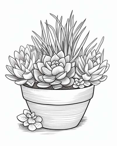 succulent coloring page