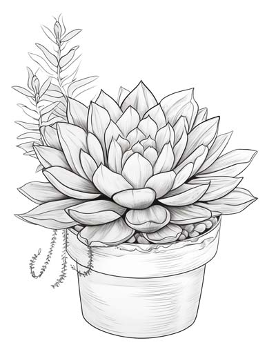 succulent coloring page