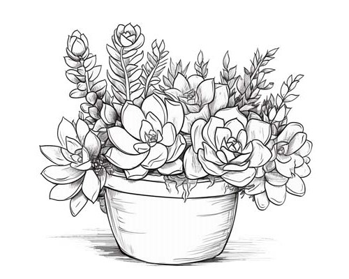 succulent coloring page