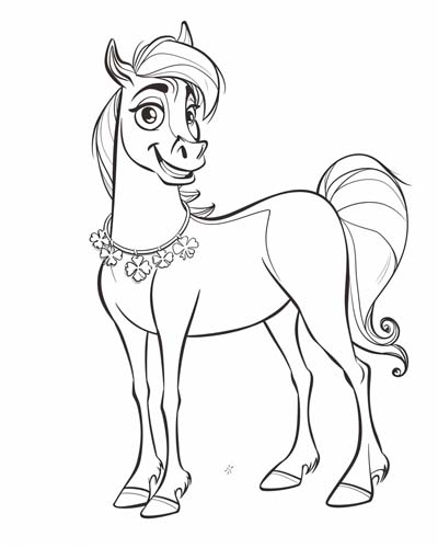 coloring page of a shamrock horse