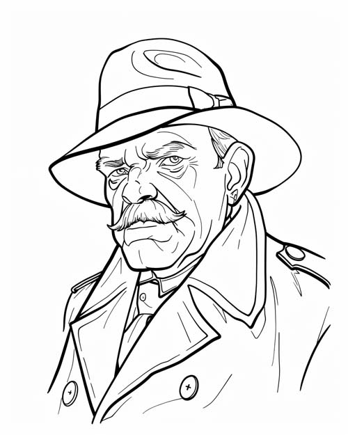coloring page of Colonel Mustard