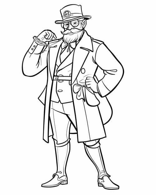coloring page of Colonel Mustard