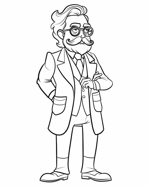 coloring page of Colonel Mustard