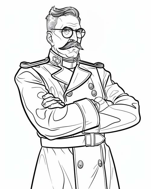 coloring page of Colonel Mustard