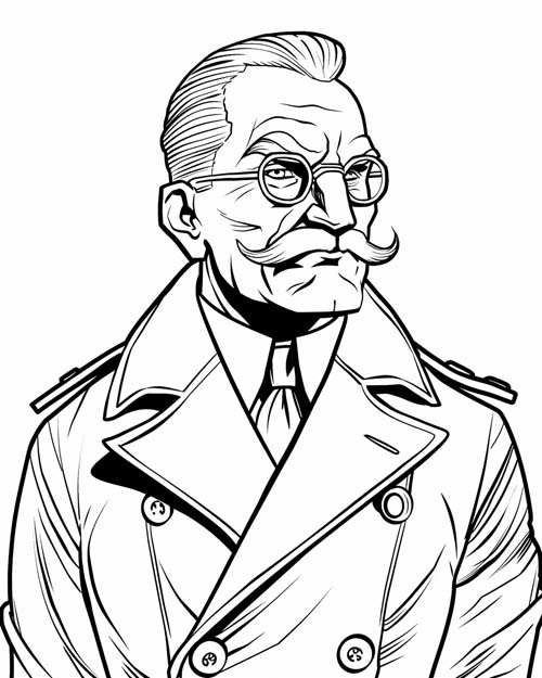 coloring page of Colonel Mustard