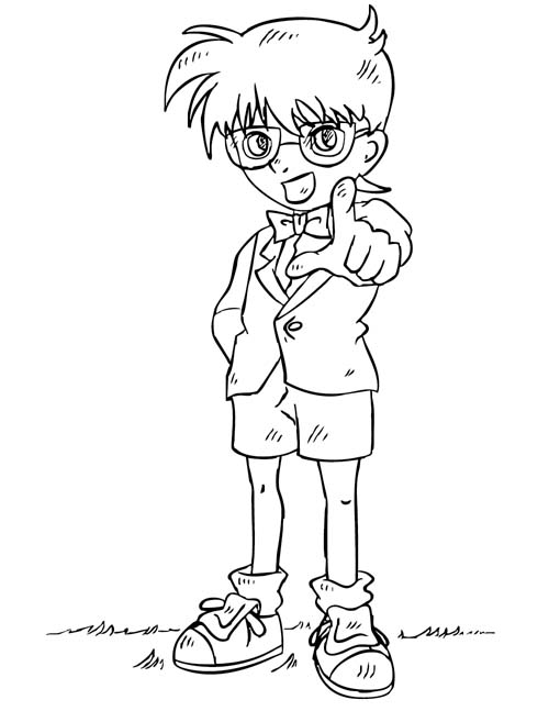 coloring page of Detective Conan