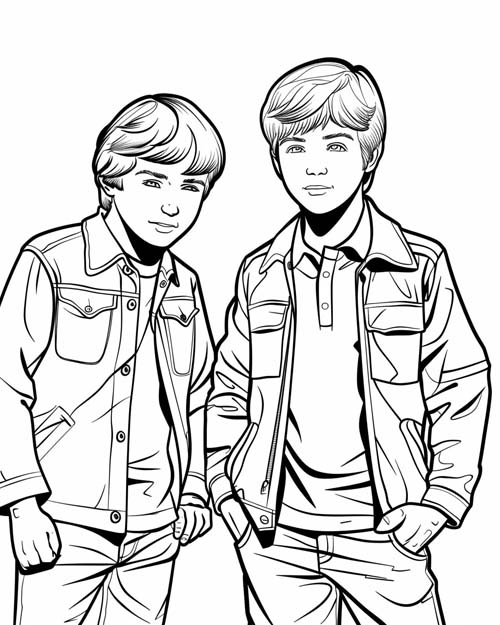 coloring page of Joe and Frank Hardy