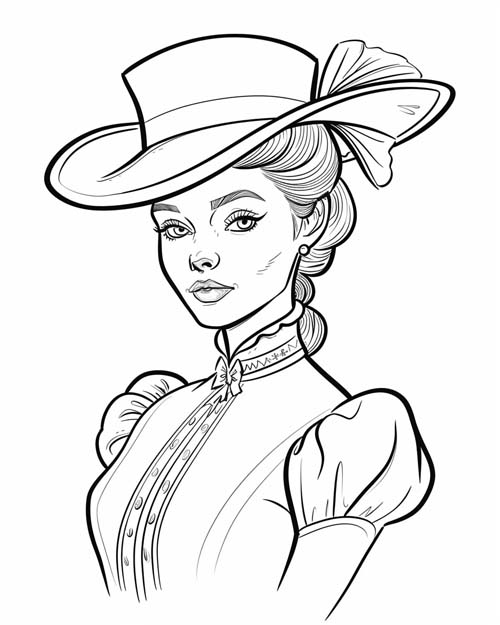 coloring page of Miss Scarlet
